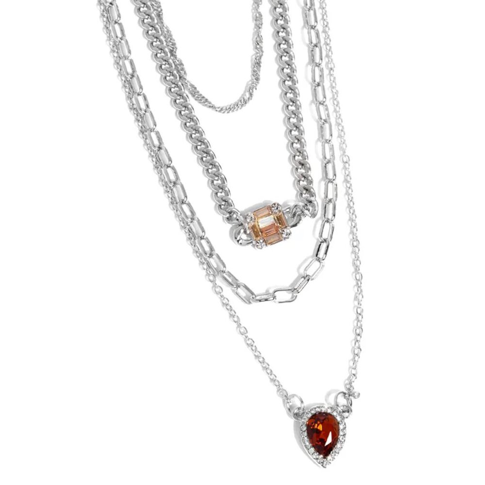 Paparazzi Radiant Rows Brown Necklace & Earrings Set